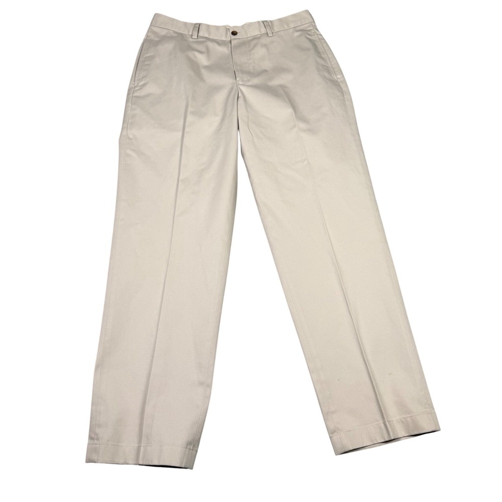 Brooks Brothers Advantage Chino Hudson Mens 35x32 Khaki Tan Cotton Dress Pants